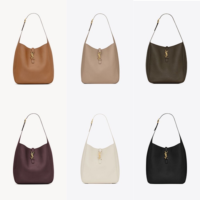 9a+quality saint laurent le 5 a 7 large soft grained leather hobo shoulder bag
